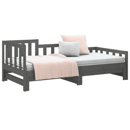 Berkfield Pull-out Day Bed Grey 2x(90x200) cm Solid Wood Pine