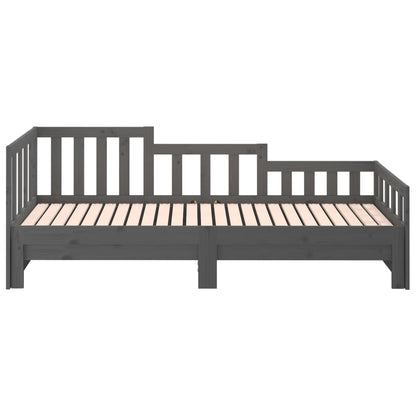 Berkfield Pull-out Day Bed Grey 2x(90x200) cm Solid Wood Pine