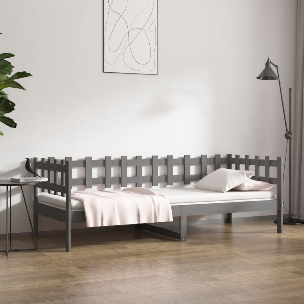 Berkfield Day Bed Grey 90x190 cm Solid Wood Pine