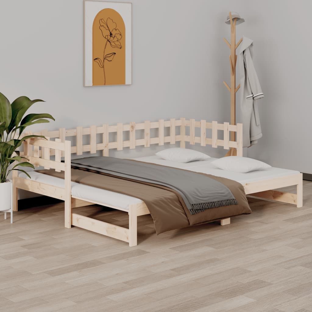 Berkfield Pull-out Day Bed 2x(90x200) cm Solid Wood Pine