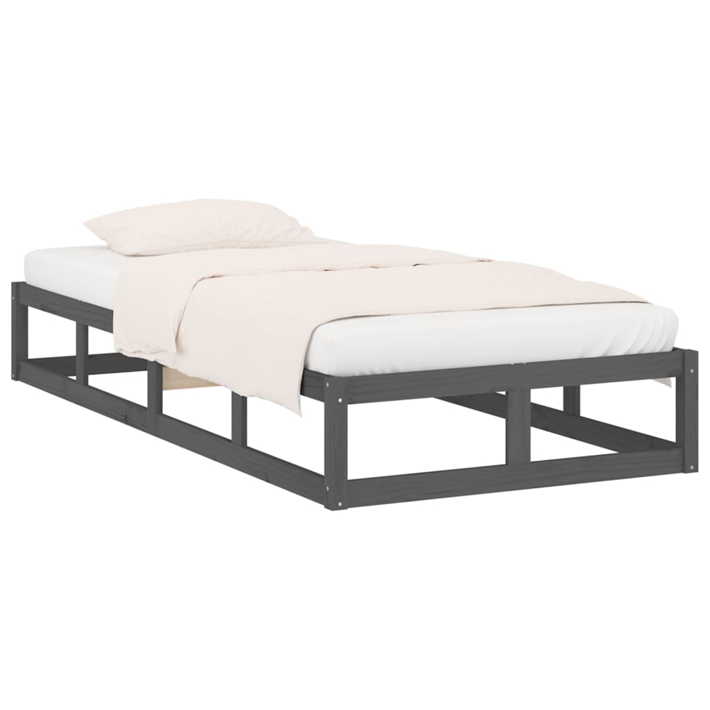 Berkfield Bed Frame Grey 100x200 cm Solid Wood