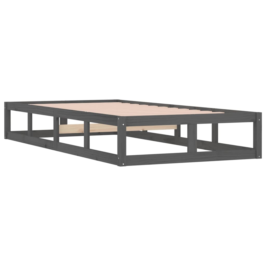 Berkfield Bed Frame Grey 100x200 cm Solid Wood