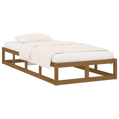 Berkfield Bed Frame Honey Brown 75x190 cm Small Single Solid Wood