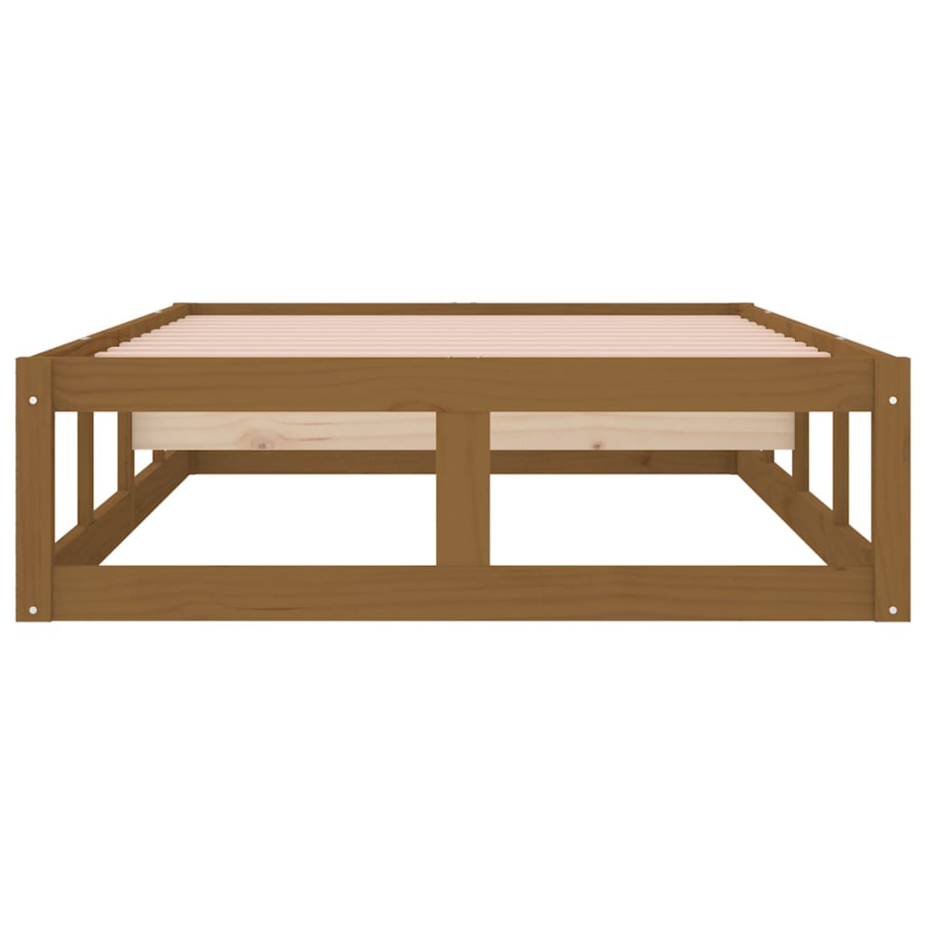 Berkfield Bed Frame Honey Brown 75x190 cm Small Single Solid Wood
