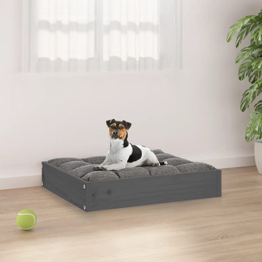 Berkfield Dog Bed Grey 51.5x44x9 cm Solid Wood Pine