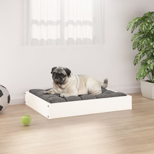 Berkfield Dog Bed White 61.5x49x9 cm Solid Wood Pine