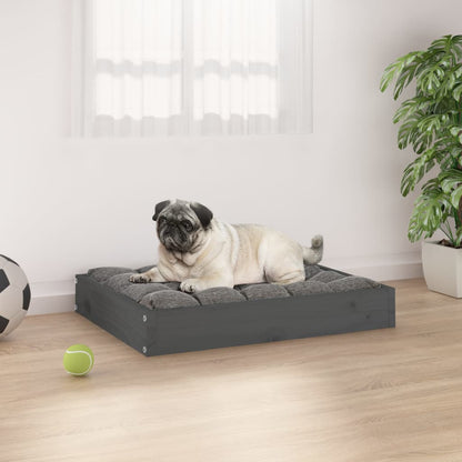 Berkfield Dog Bed Grey 61.5x49x9 cm Solid Wood Pine