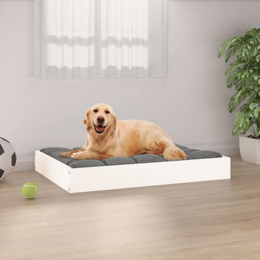 Berkfield Dog Bed White 71.5x54x9 cm Solid Wood Pine