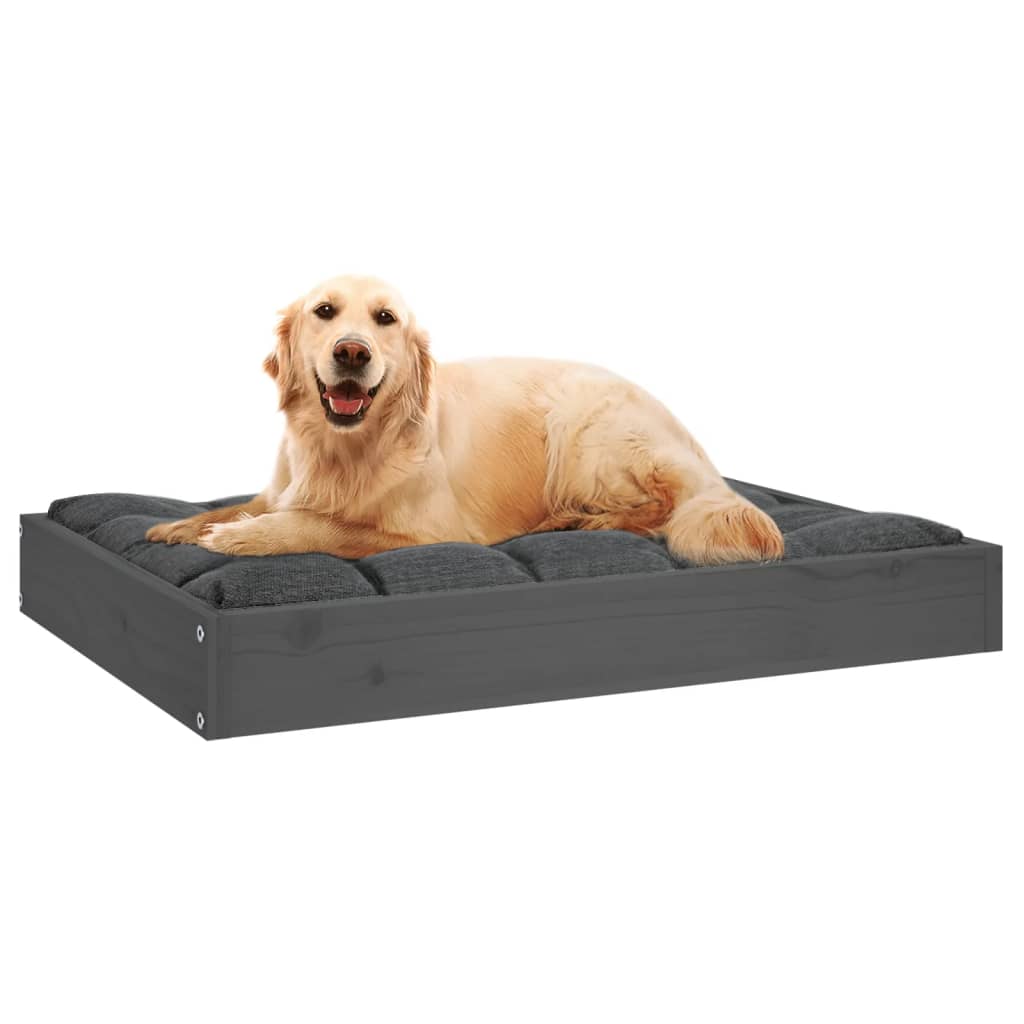 Berkfield Dog Bed Grey 71.5x54x9 cm Solid Wood Pine