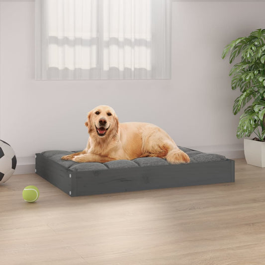Berkfield Dog Bed Grey 71.5x54x9 cm Solid Wood Pine