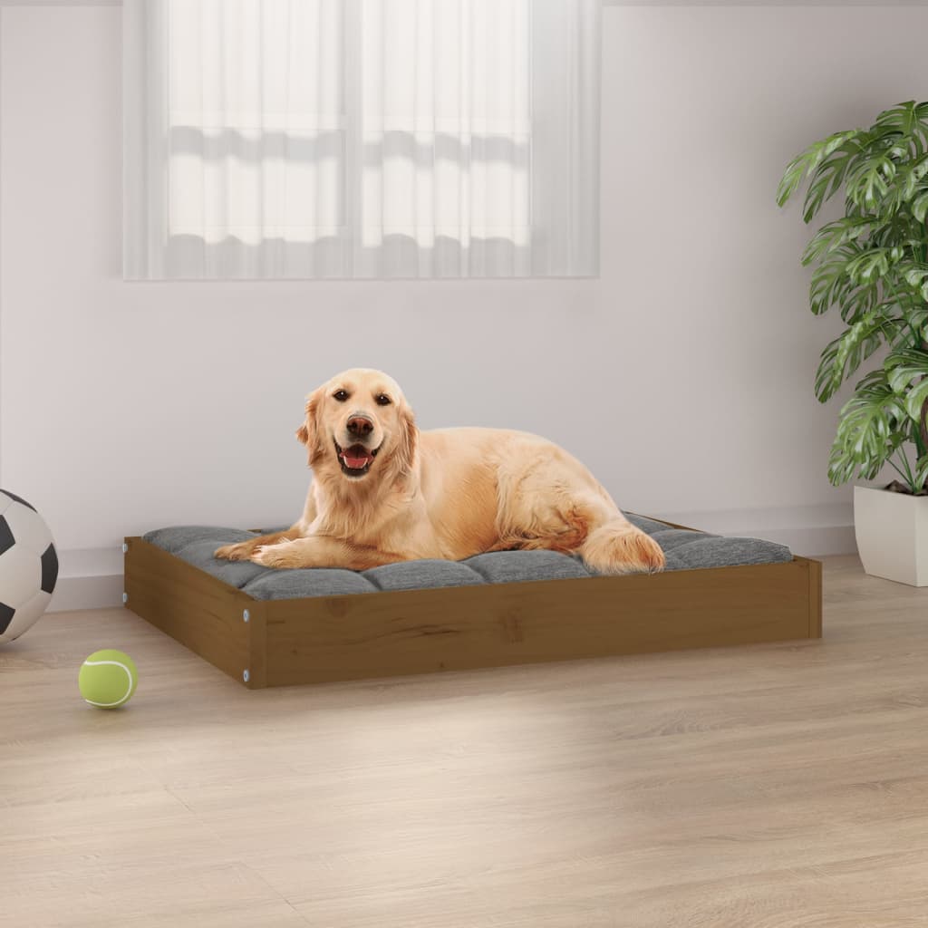 Berkfield Dog Bed Honey Brown 71.5x54x9 cm Solid Wood Pine