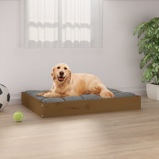 Berkfield Dog Bed Honey Brown 71.5x54x9 cm Solid Wood Pine