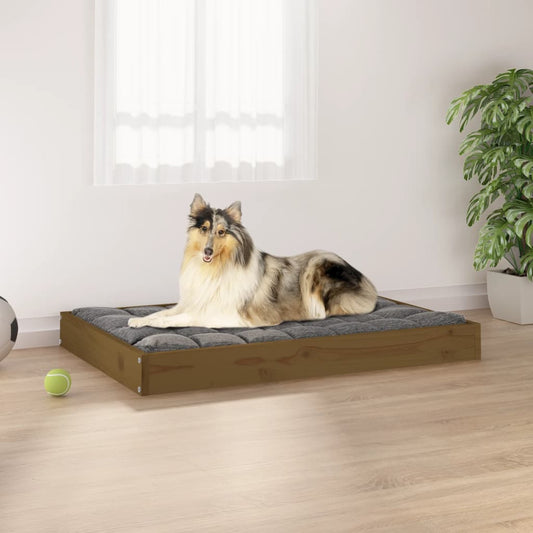 Berkfield Dog Bed Honey Brown 91.5x64x9 cm Solid Wood Pine