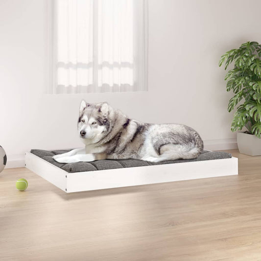 Berkfield Dog Bed White 101.5x74x9 cm Solid Wood Pine
