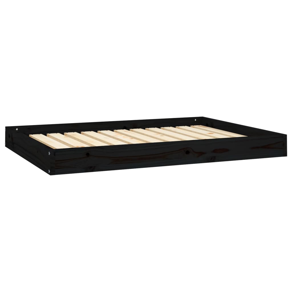Berkfield Dog Bed Black 101.5x74x9 cm Solid Wood Pine