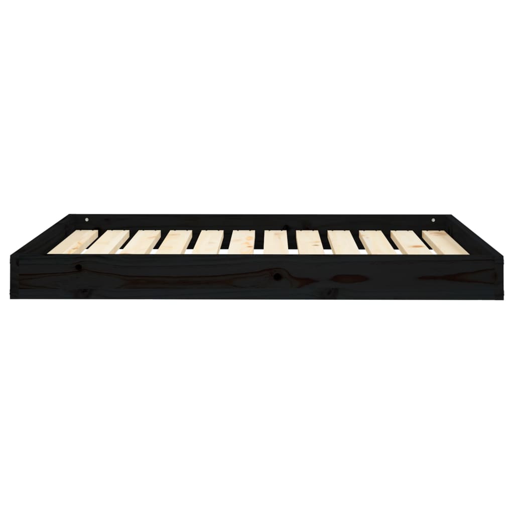 Berkfield Dog Bed Black 101.5x74x9 cm Solid Wood Pine