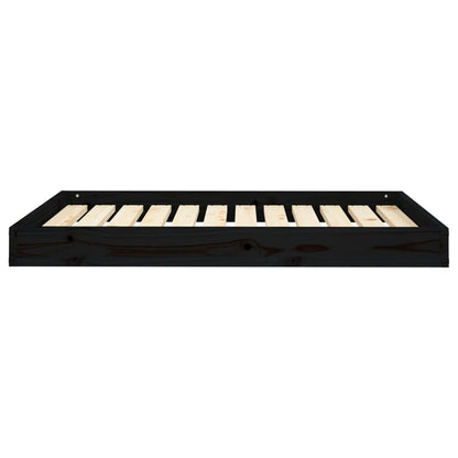 Berkfield Dog Bed Black 101.5x74x9 cm Solid Wood Pine