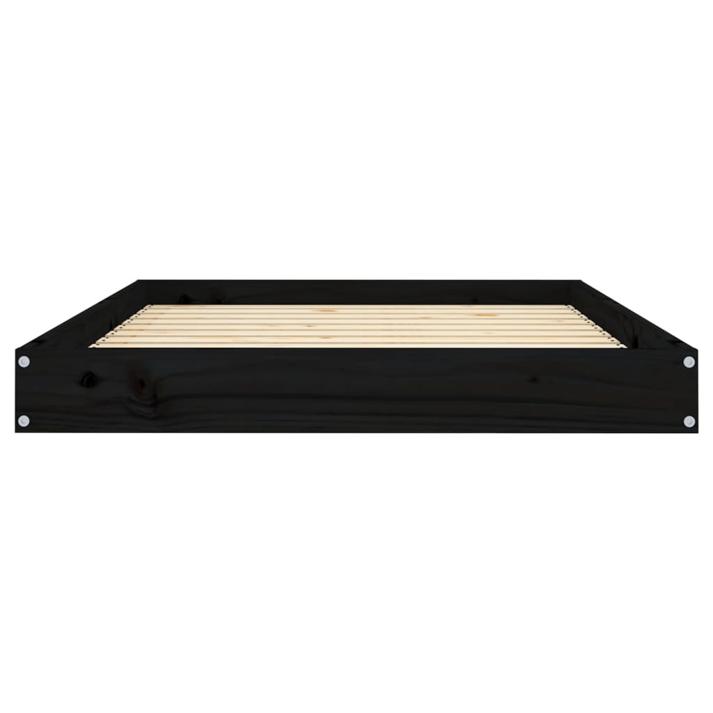 Berkfield Dog Bed Black 101.5x74x9 cm Solid Wood Pine