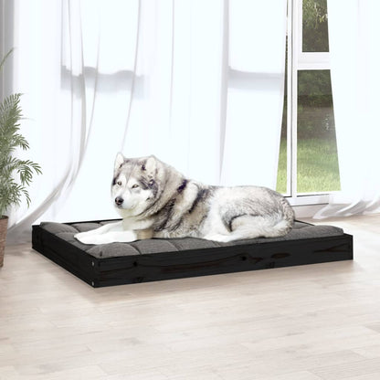 Berkfield Dog Bed Black 101.5x74x9 cm Solid Wood Pine