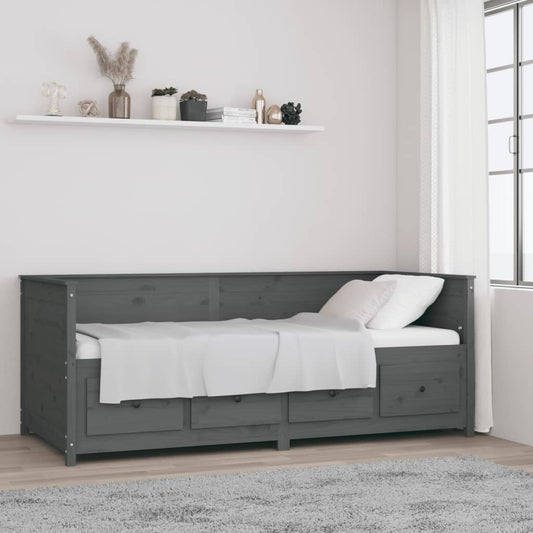 Berkfield Day Bed Grey 80x200 cm Solid Wood Pine