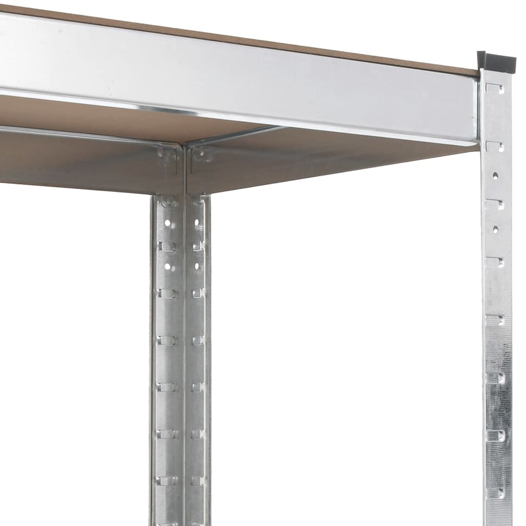 Berkfield 5-Layer Work Table with Shelves Silver Steel&Engineered Wood