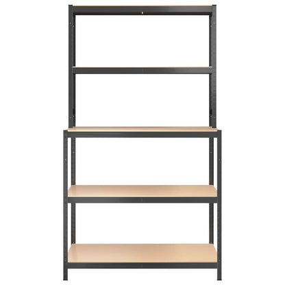 Berkfield 5-Layer Work Table with Shelves Anthracite Steel&Engineered Wood