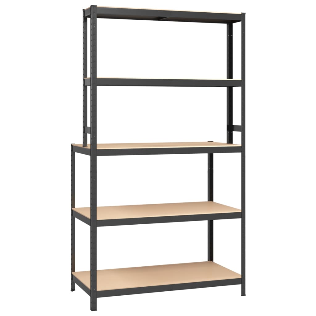 Berkfield 5-Layer Work Table with Shelves Anthracite Steel&Engineered Wood