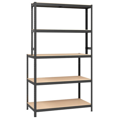 Berkfield 5-Layer Work Table with Shelves Anthracite Steel&Engineered Wood