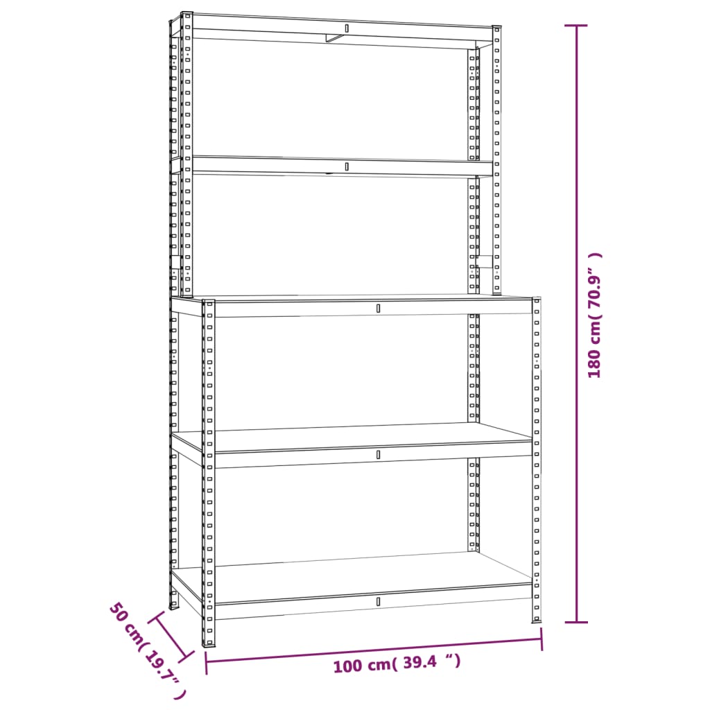 Berkfield 5-Layer Work Table with Shelves Anthracite Steel&Engineered Wood