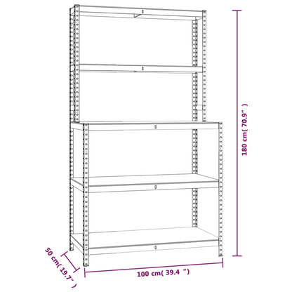 Berkfield 5-Layer Work Table with Shelves Anthracite Steel&Engineered Wood