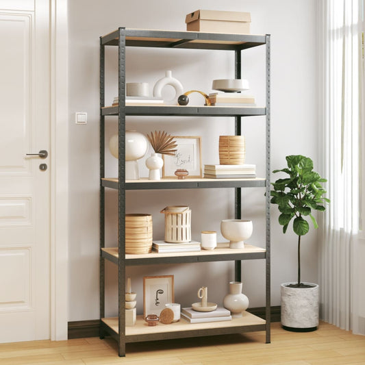 Berkfield 5-Layer Heavy-duty Shelf Grey Steel&Engineered Wood