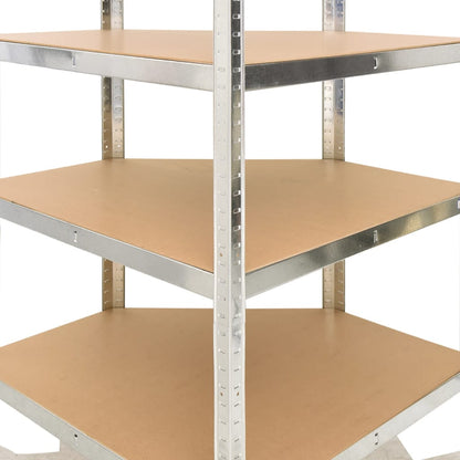 Berkfield 5-Layer Heavy-duty Corner Shelf Silver Steel&Engineered Wood