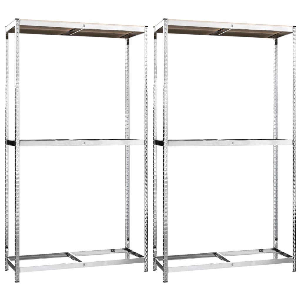 Berkfield 2-Layer Tire Racks 2 pcs Silver 110x40x180 cm Steel