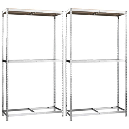 Berkfield 2-Layer Tire Racks 2 pcs Silver 110x40x180 cm Steel