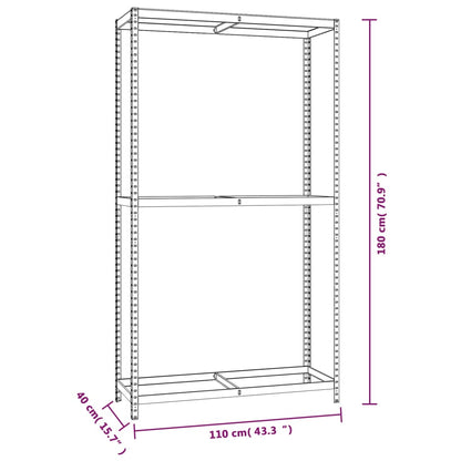 Berkfield 2-Layer Tire Racks 2 pcs Silver 110x40x180 cm Steel