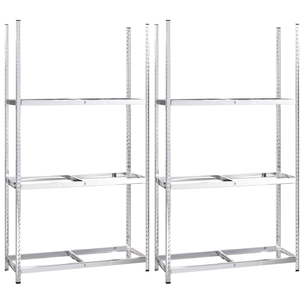 Berkfield 3-Layer Tire Racks 2 pcs Silver 110x40x200 cm Steel