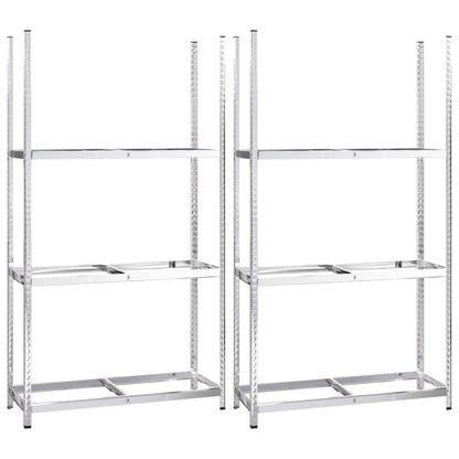 Berkfield 3-Layer Tire Racks 2 pcs Silver 110x40x200 cm Steel