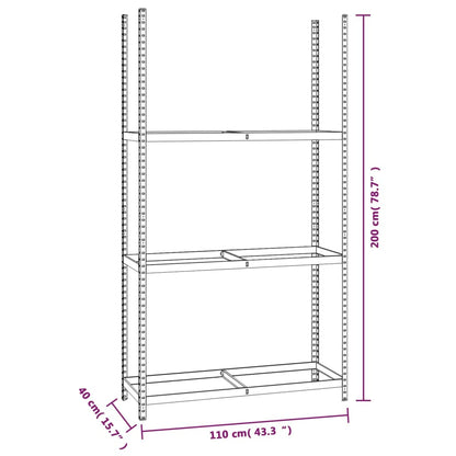 Berkfield 3-Layer Tire Racks 2 pcs Silver 110x40x200 cm Steel