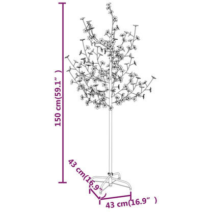 Berkfield Cherry Blossom LED Tree Warm White 120 LEDs 150 cm