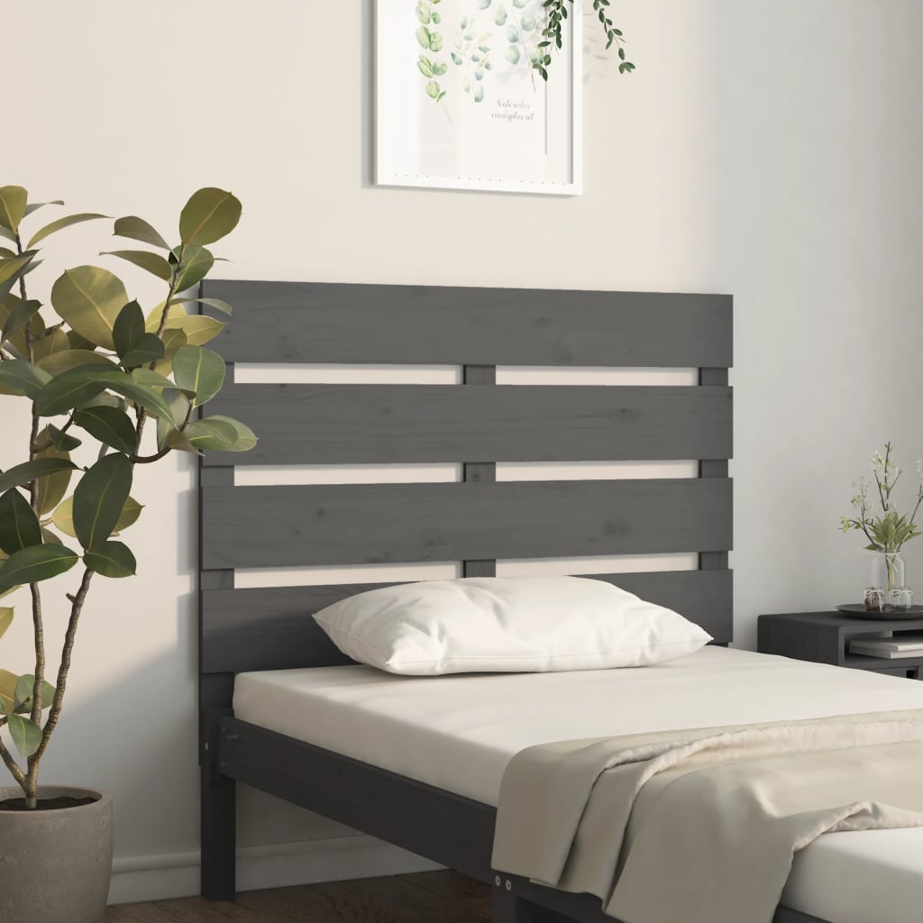 Berkfield Headboard Grey 100x3x80 cm Solid Wood Pine