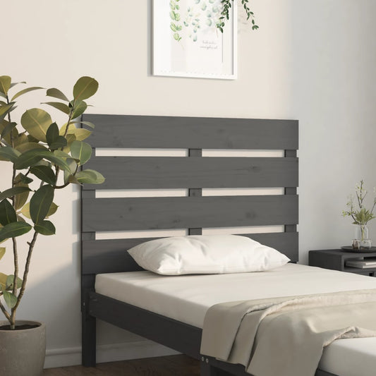 Berkfield Headboard Grey 100x3x80 cm Solid Wood Pine