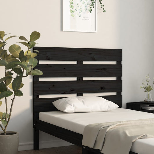 Berkfield Headboard Black 100x3x80 cm Solid Wood Pine