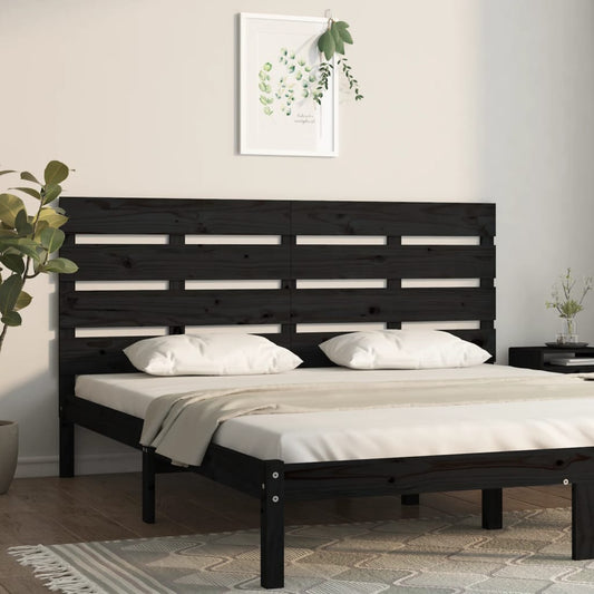 Berkfield Headboard Black 140x3x80 cm Solid Wood Pine