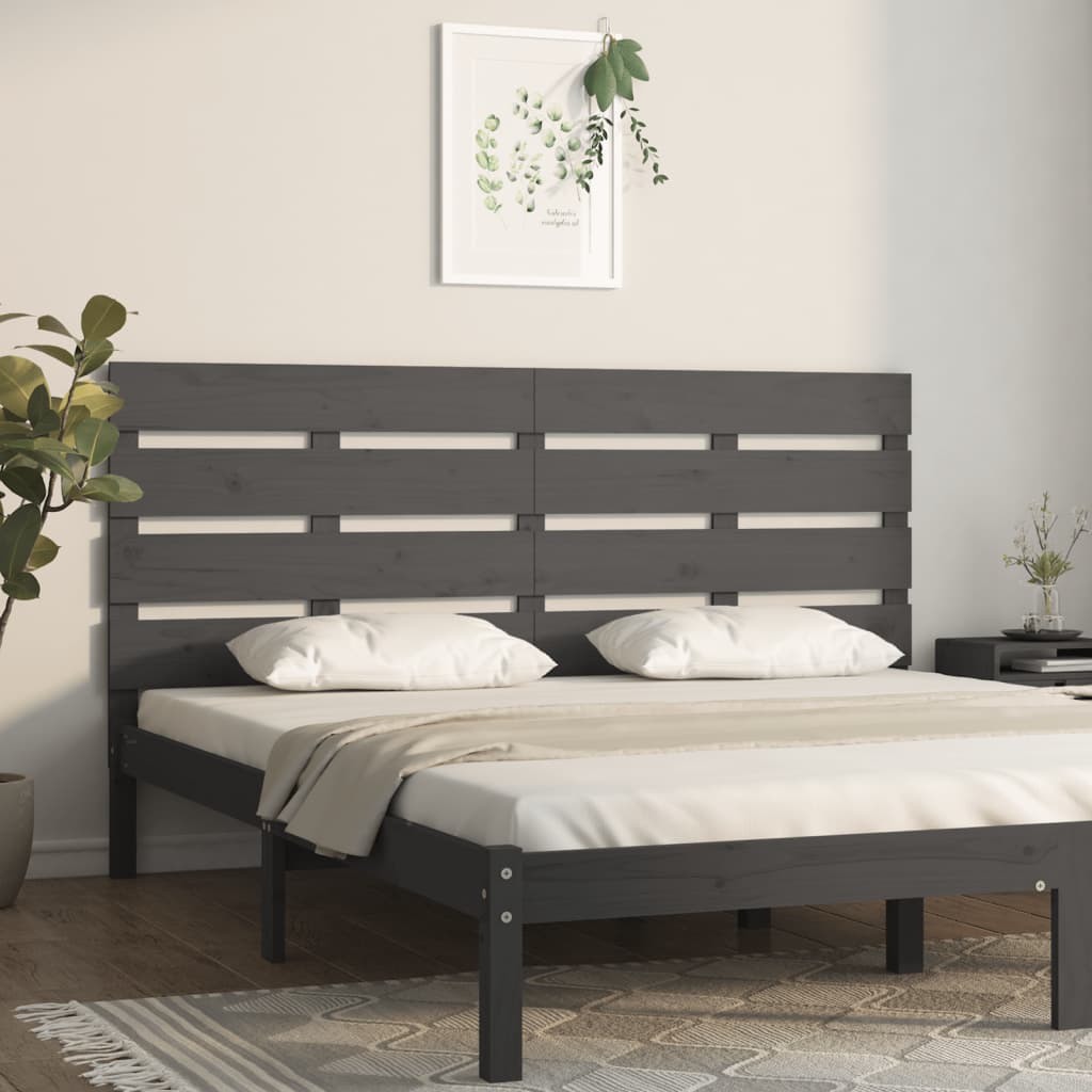 Berkfield Headboard Grey 150x3x80 cm Solid Wood Pine
