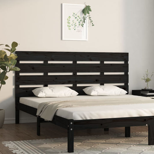Berkfield Headboard Black 180x3x80 cm Solid Wood Pine
