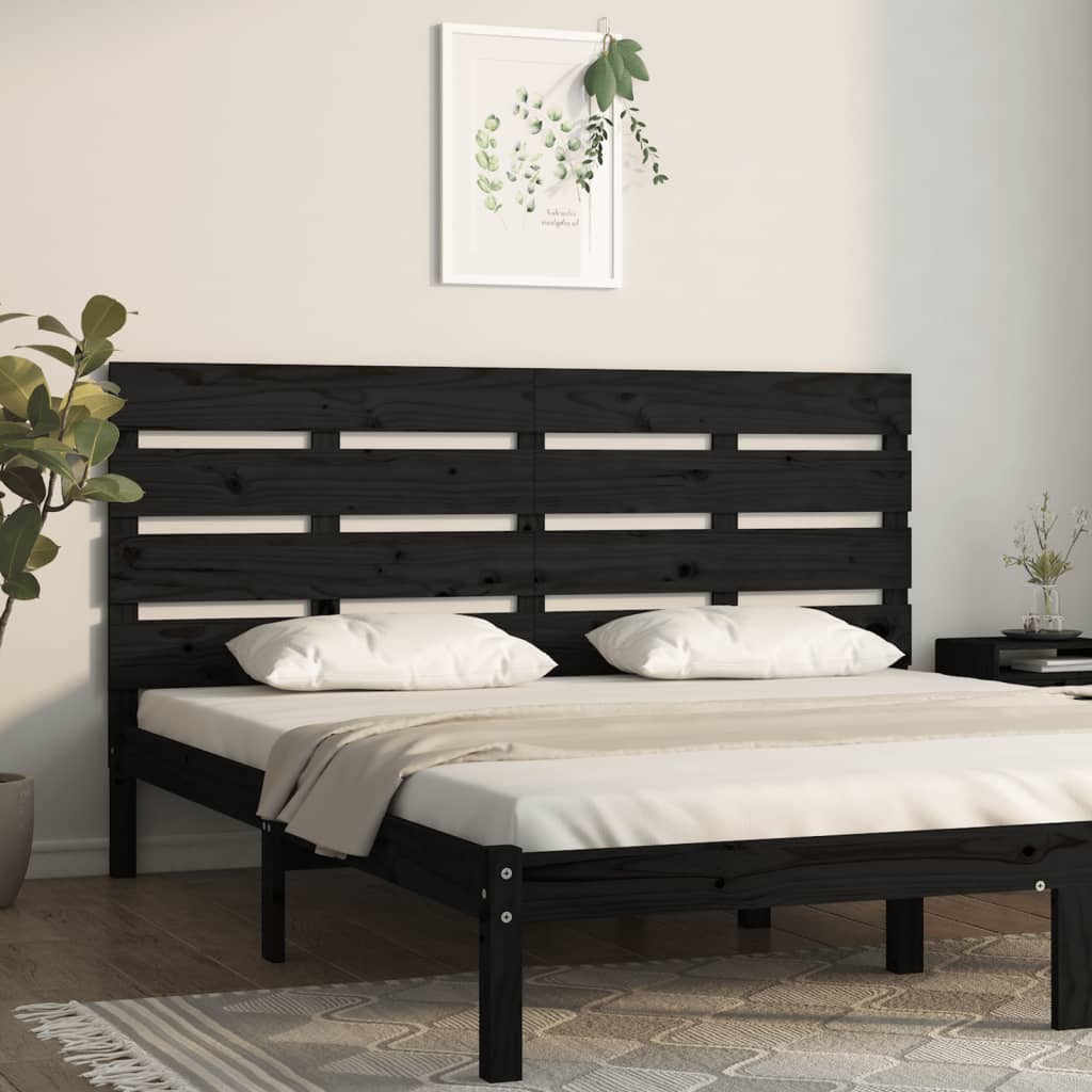 Berkfield Headboard Black 135x3x80 cm Solid Wood Pine