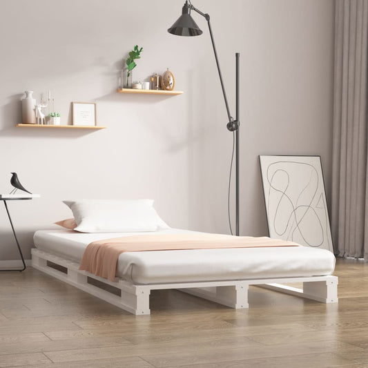 Berkfield Pallet Bed White 100x200 cm Solid Wood Pine