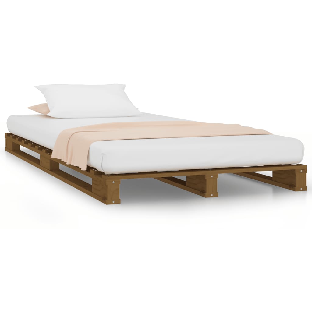 Berkfield Pallet Bed Honey Brown 100x200 cm Solid Wood Pine