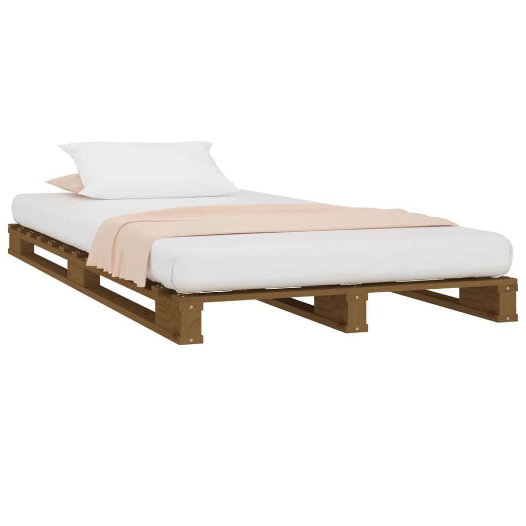 Berkfield Pallet Bed Honey Brown 100x200 cm Solid Wood Pine