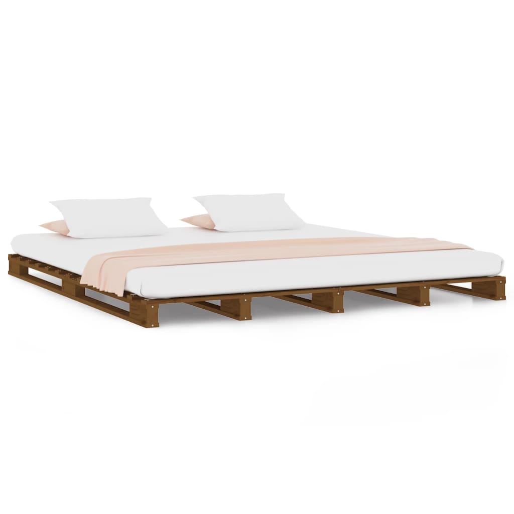 Berkfield Pallet Bed Honey Brown 200x200 cm Solid Wood Pine